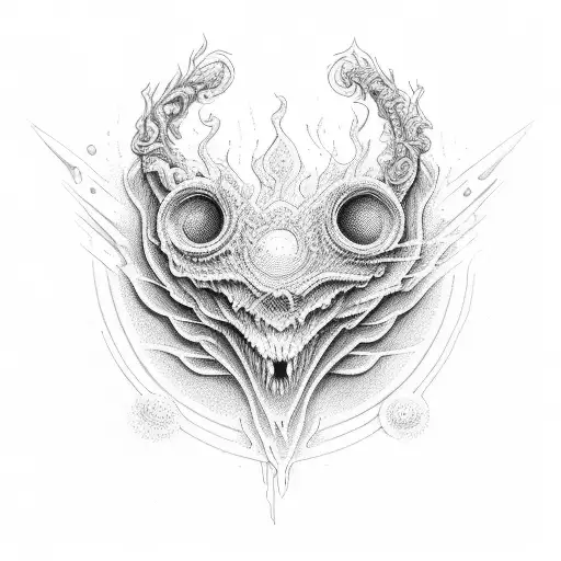  fire and fidelity, in red color, high quality tattoo design idea