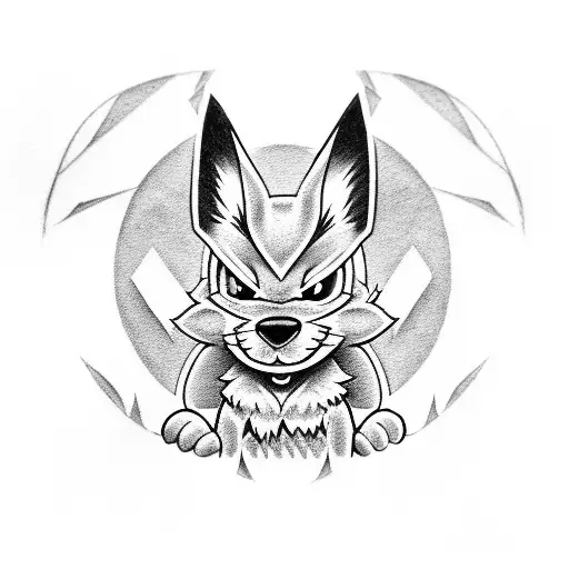 Lucario and eevee tattoo design idea