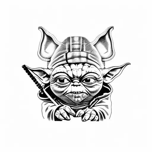 Yoda and "train yourself to let go of everything you fear to lose tattoo design idea