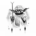 Yoda and "train yourself to let go of everything you fear to lose tattoo design idea