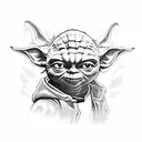 Yoda and "train yourself to let go of everything you fear to lose tattoo design idea