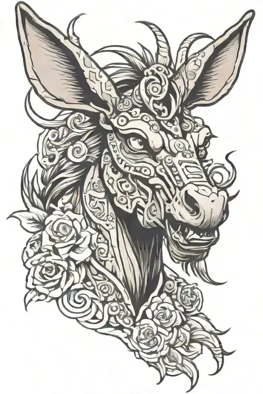 mule tattoo design idea