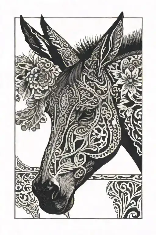 mule tattoo design idea