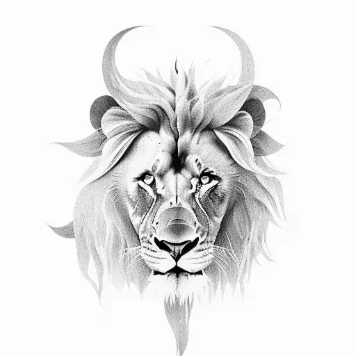 William mon fils's name creatively integrated with a lion silhouette tattoo design idea