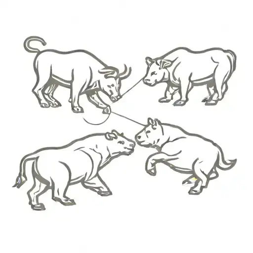 Trading chart bull vs bear fight tattoo design idea