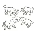 Trading chart bull vs bear fight tattoo design idea