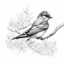 bluebird on a branch tattoo design idea