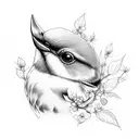 bluebird on a branch tattoo design idea