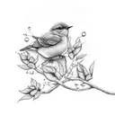 bluebird on a branch tattoo design idea