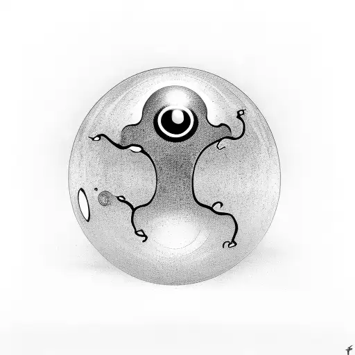 ghost with mirrorball tattoo design idea