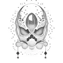 ghost with mirrorball tattoo design idea