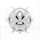 ghost with mirrorball tattoo design idea