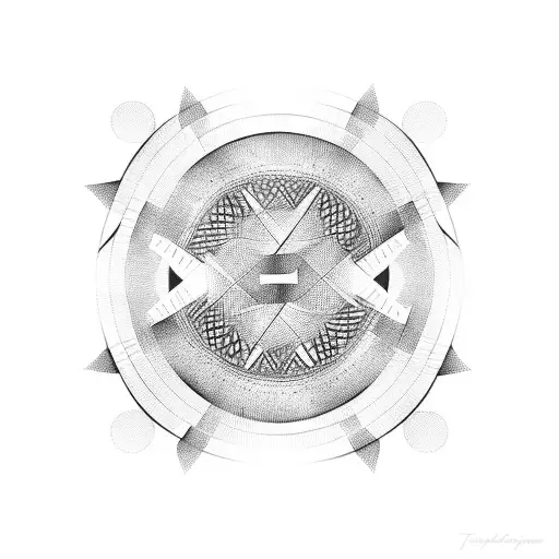 Three circles on a horizontal line tattoo design idea