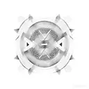 Three circles on a horizontal line tattoo design idea