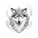 wolf and dragon  tattoo design idea