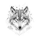 wolf and dragon  tattoo design idea