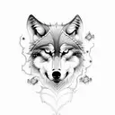 wolf and dragon  tattoo design idea