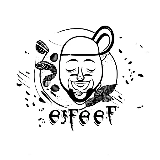 espresso pistachio smile tattoo design idea