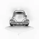 Ford Ka from 1999 with smoke coming from rear windows tattoo design idea