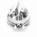 Ford Ka from 1999 with smoke coming from rear windows tattoo design idea