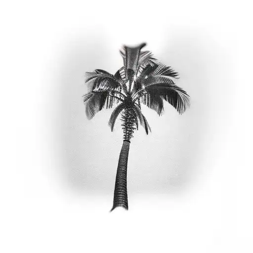 Palm Tree on the leg tattoo design idea