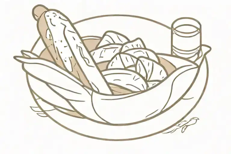breaking bread tattoo design idea
