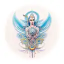 sirena mar playa tattoo design idea