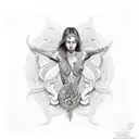 sirena mar playa tattoo design idea