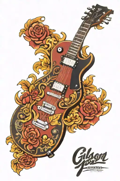 Gibson les paul junior guitar tattoo design idea