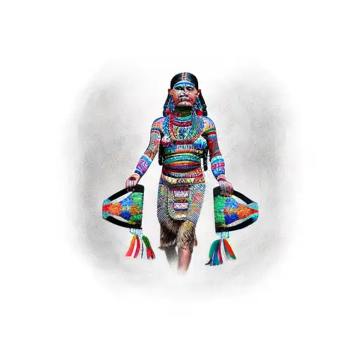 mayan woman tattoo design idea