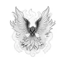 pheonix with sunflower  tattoo design idea