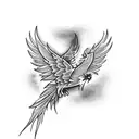 pheonix with sunflower  tattoo design idea