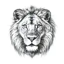 I want a lion whose face is divided into 2 lions who are best friends tattoo design idea
