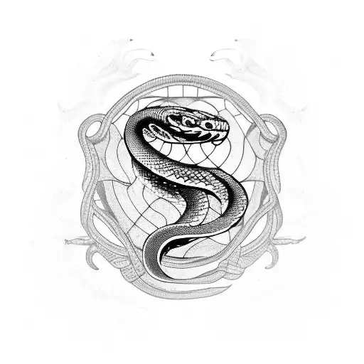 Snake globe  tattoo design idea