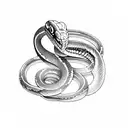 Snake envolving a globe tattoo design idea