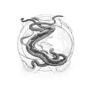 Snake envolving a globe tattoo design idea
