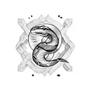Snake envolving a globe tattoo design idea
