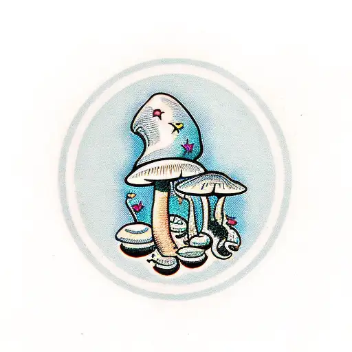 mushrooms tattoo design idea