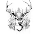 dead deer tattoo design idea
