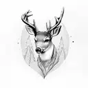 dead deer tattoo design idea