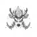 dead deer tattoo design idea