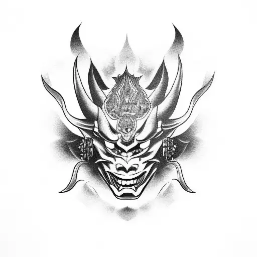 Hannya mask tattoo design idea