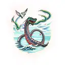 loch ness monster tattoo design idea