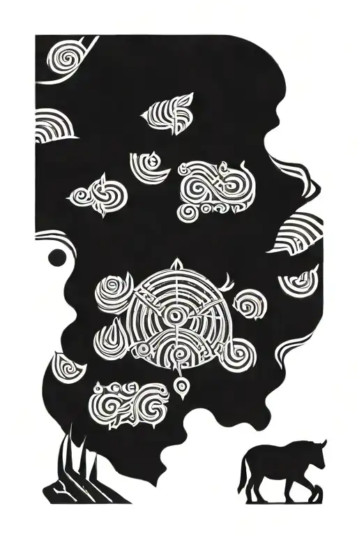 Medium back tattoo for men in Nordic style tattoo tattoo design idea