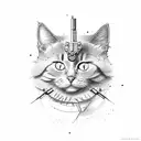 cat with rifle tattoo design idea