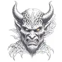Demon face tattoo design idea