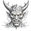 Demon face tattoo design idea