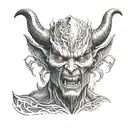 Demon face tattoo design idea