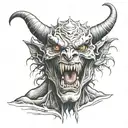 Demon face tattoo design idea