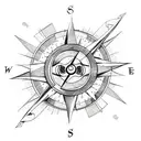 sun and moon with compass tattoo design idea